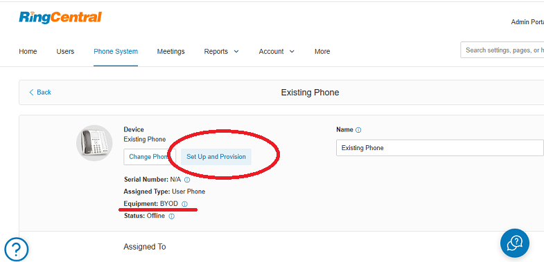 ringcentral provision